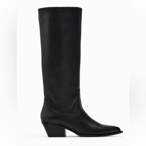 Zara Black Knee-High Women's Western Boots